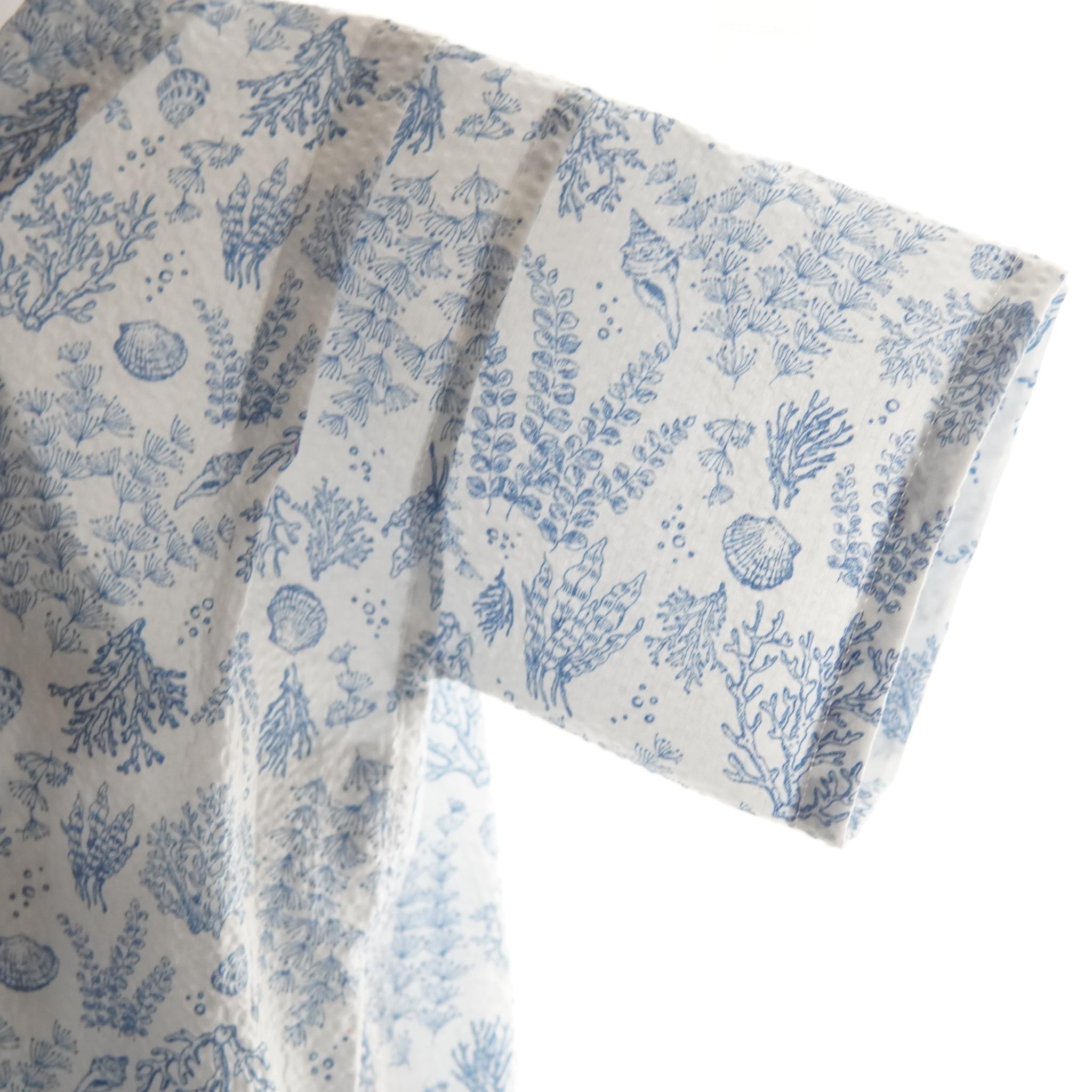 暑い夏でもさらりと気持ちいいリップル素材のこだわりベビー甚平〇シェル・ブルー | 4枚目