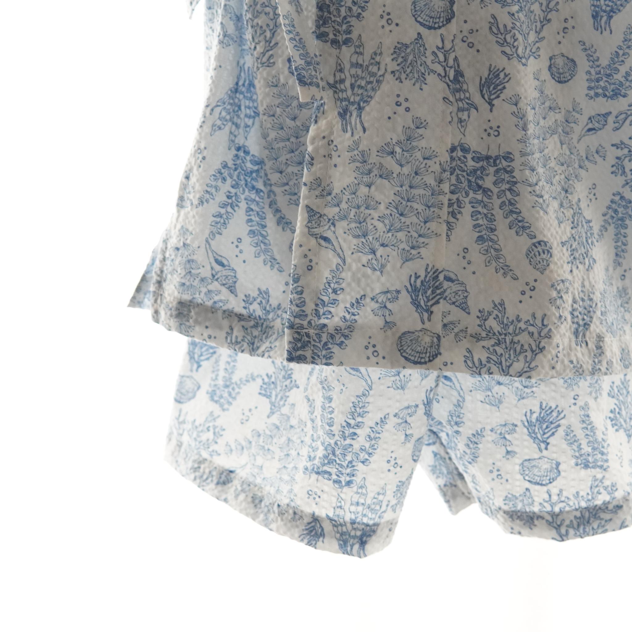 暑い夏でもさらりと気持ちいいリップル素材のこだわりベビー甚平〇シェル・ブルー | 6枚目