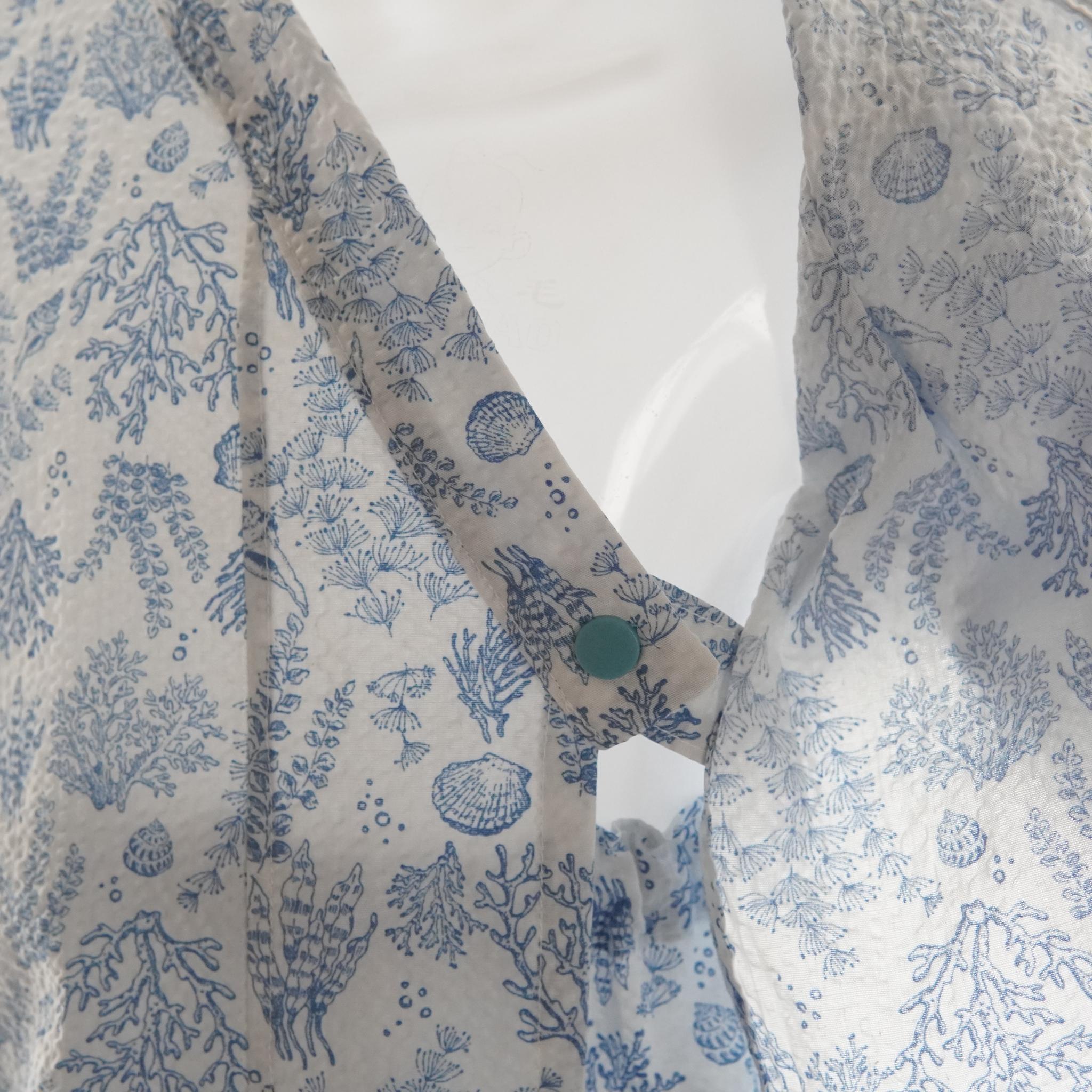 暑い夏でもさらりと気持ちいいリップル素材のこだわりベビー甚平〇シェル・ブルー | 7枚目