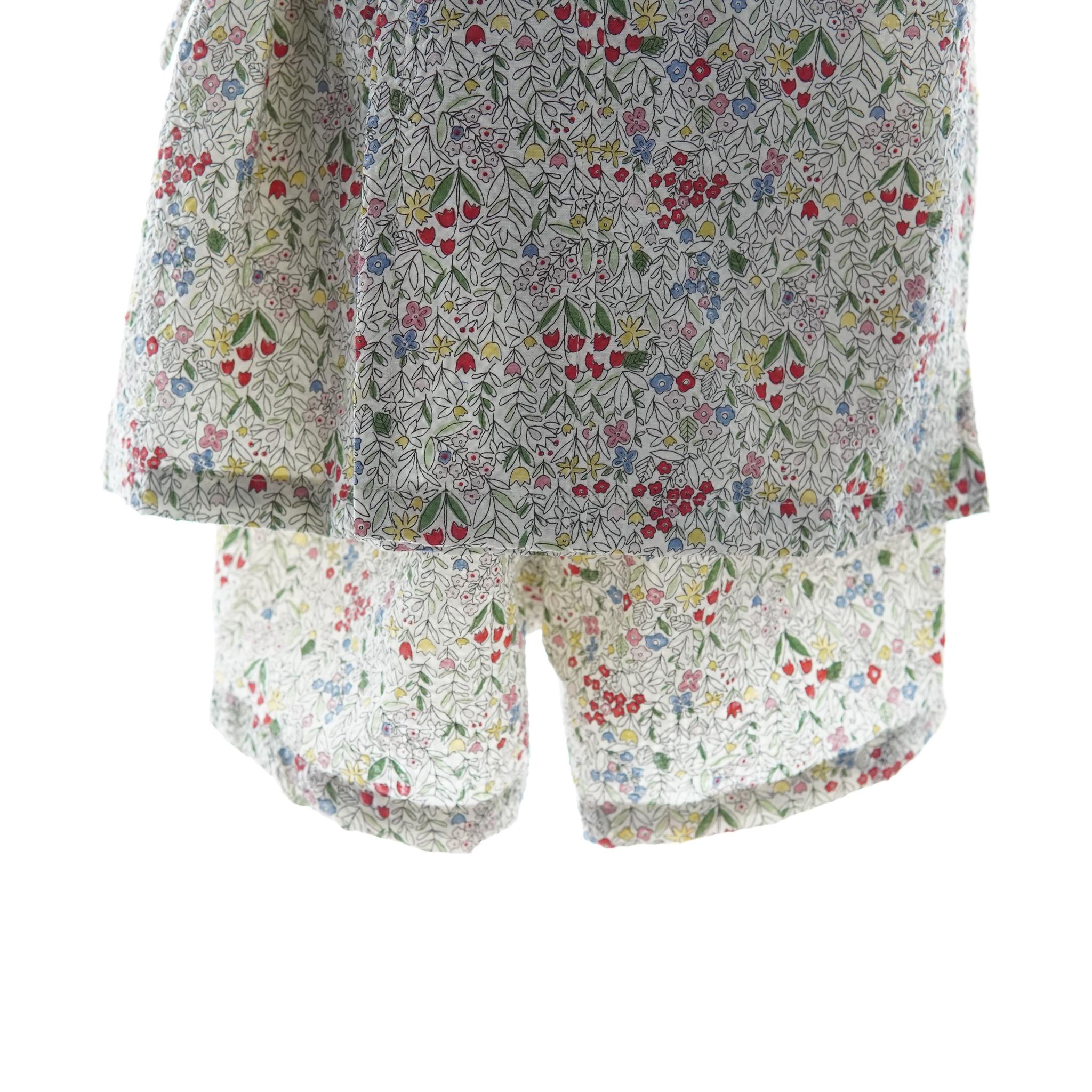 暑い夏でもさらりと気持ちいいリップル素材のこだわりベビー甚平〇小花・シロ | 6枚目