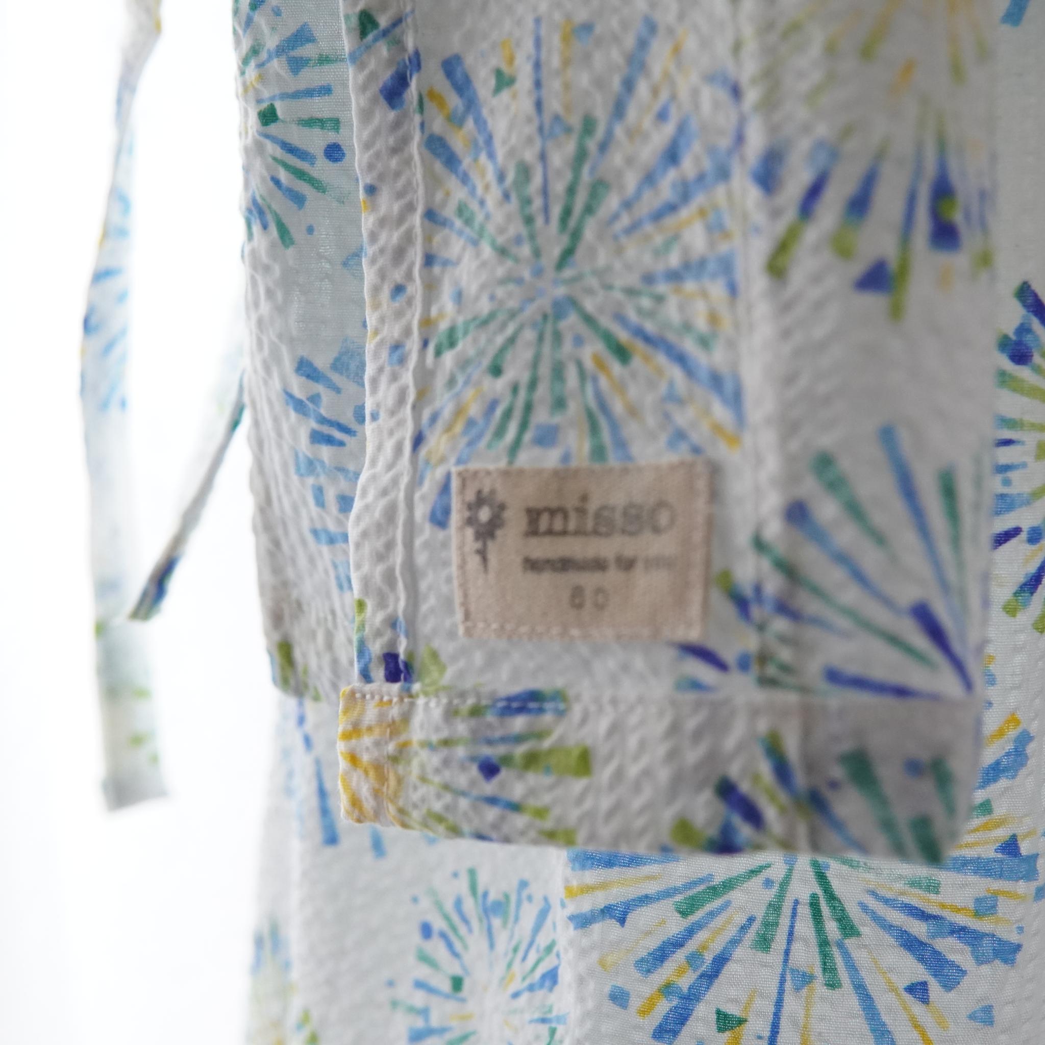 暑い夏でもさらりと気持ちいいリップル素材のこだわりベビー甚平〇花火2シロ | 6枚目