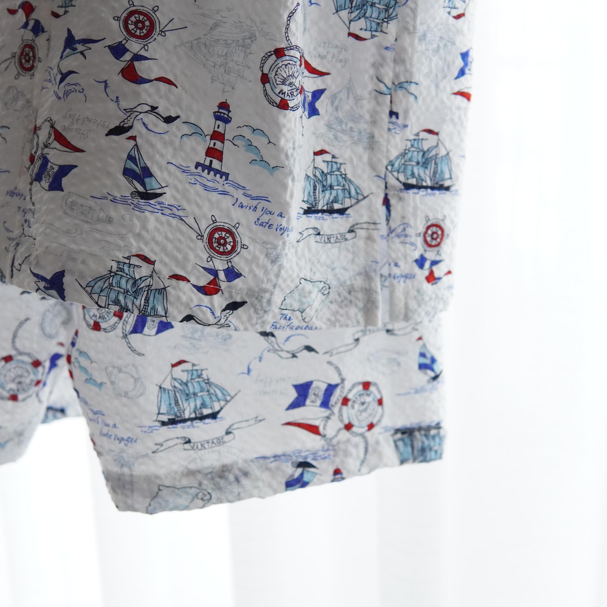 暑い夏でもさらりと気持ちいいリップル素材のこだわりベビー甚平〇マリンシロ | 6枚目