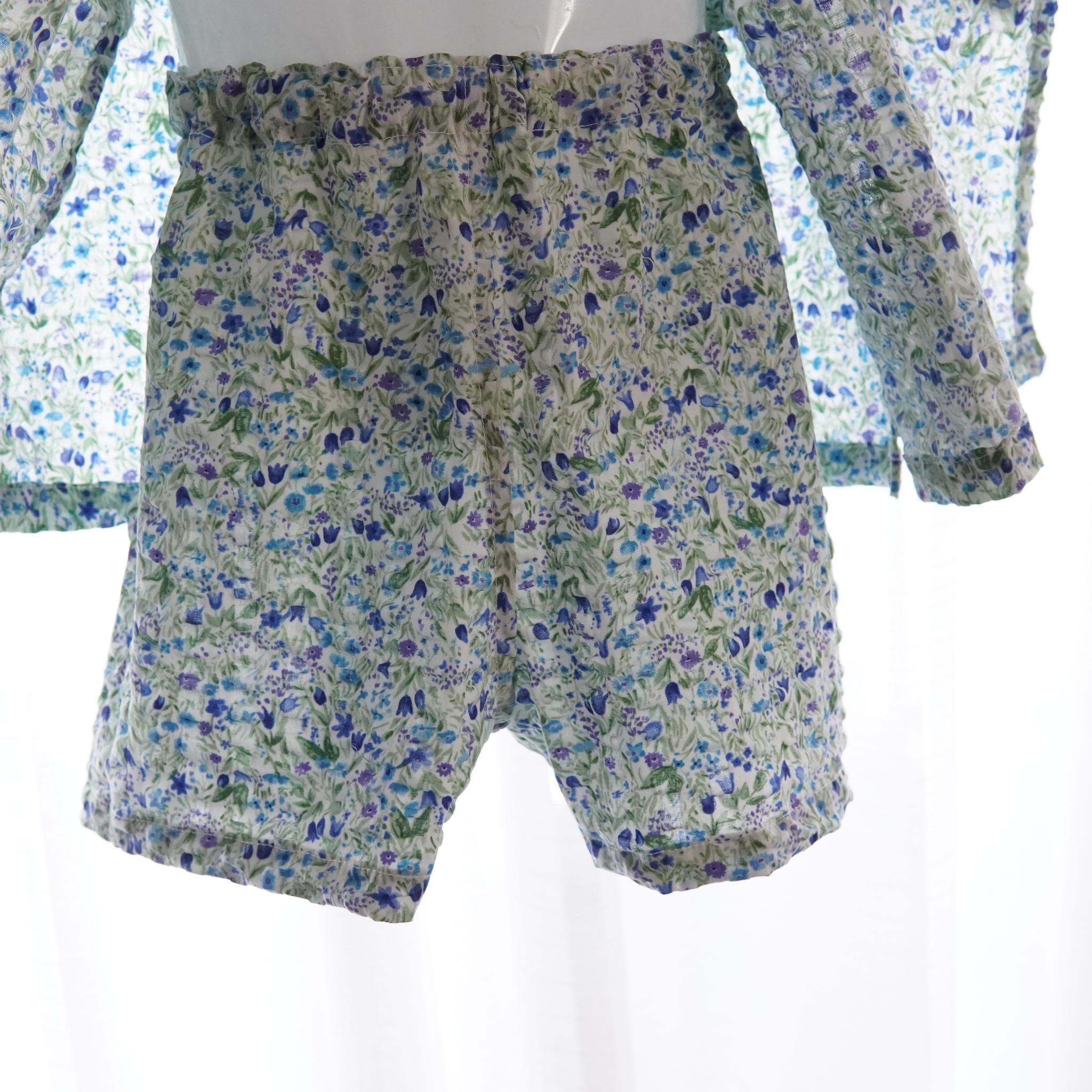 暑い夏でもさらりと気持ちいいリップル素材のこだわりベビー甚平〇チューリップ・ブルー | 2枚目