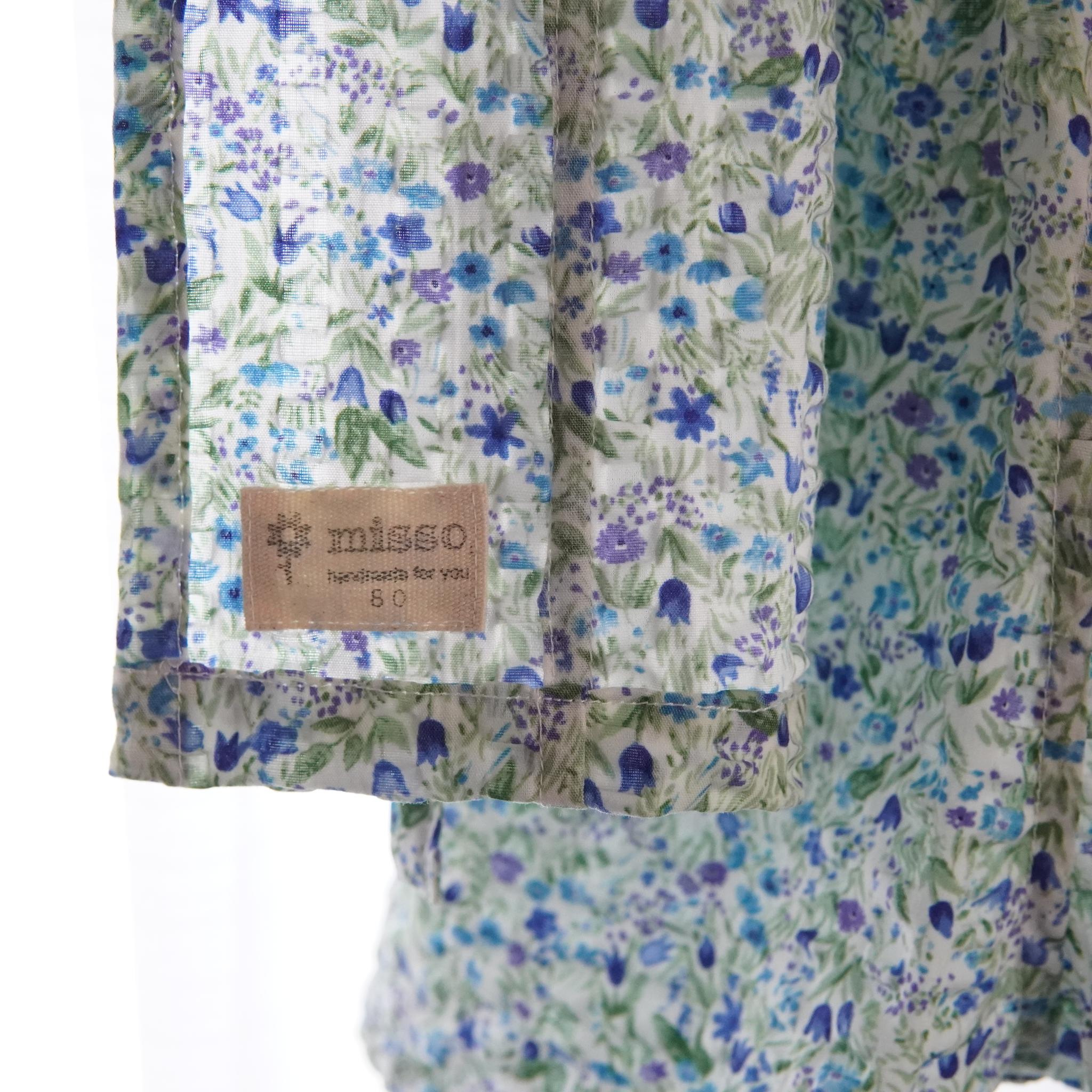 暑い夏でもさらりと気持ちいいリップル素材のこだわりベビー甚平〇チューリップ・ブルー | 9枚目