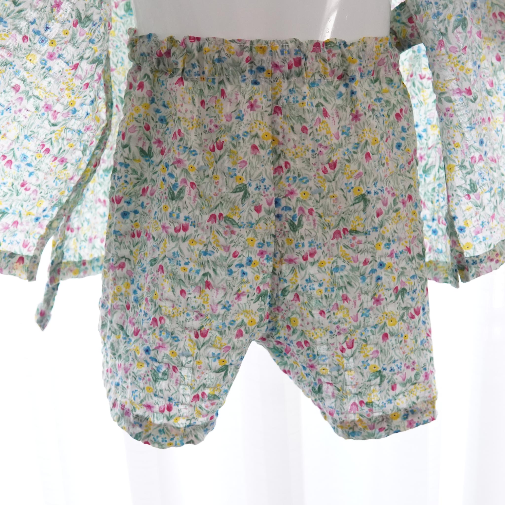 暑い夏でもさらりと気持ちいいリップル素材のこだわりベビー甚平〇チューリップ・ピンク | 2枚目