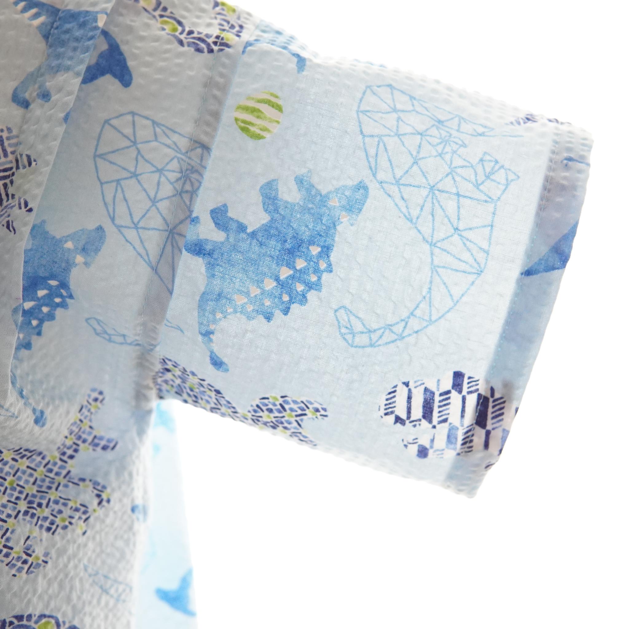 暑い夏でもさらりと気持ちいいリップル素材のこだわりベビー甚平〇恐竜ミズイロ | 4枚目