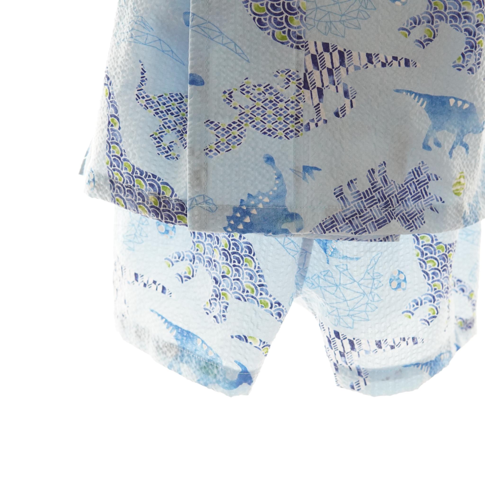 暑い夏でもさらりと気持ちいいリップル素材のこだわりベビー甚平〇恐竜ミズイロ | 7枚目