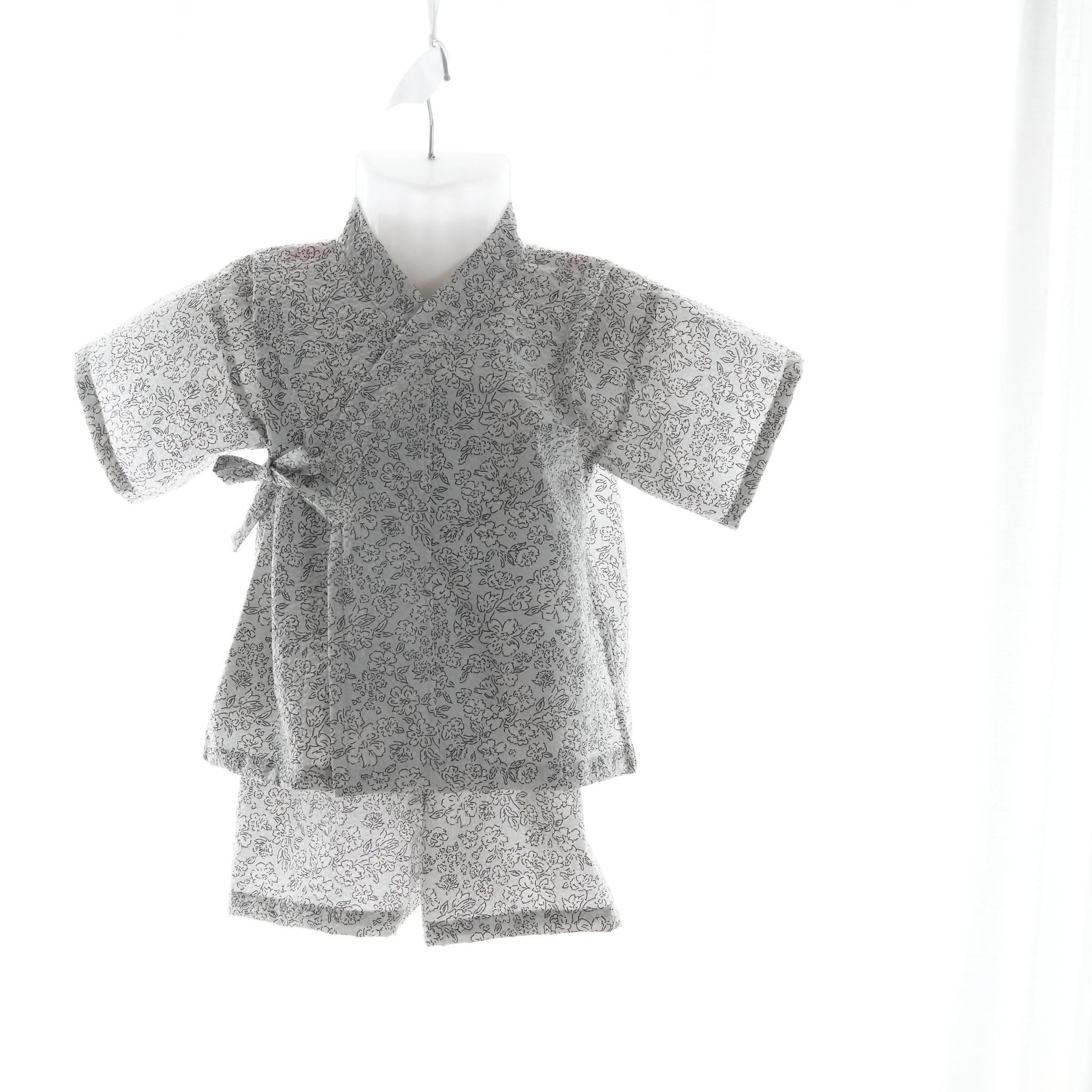 暑い夏でもさらりと気持ちいいリップル素材のこだわりベビー甚平〇花・ミズイロ | 3枚目