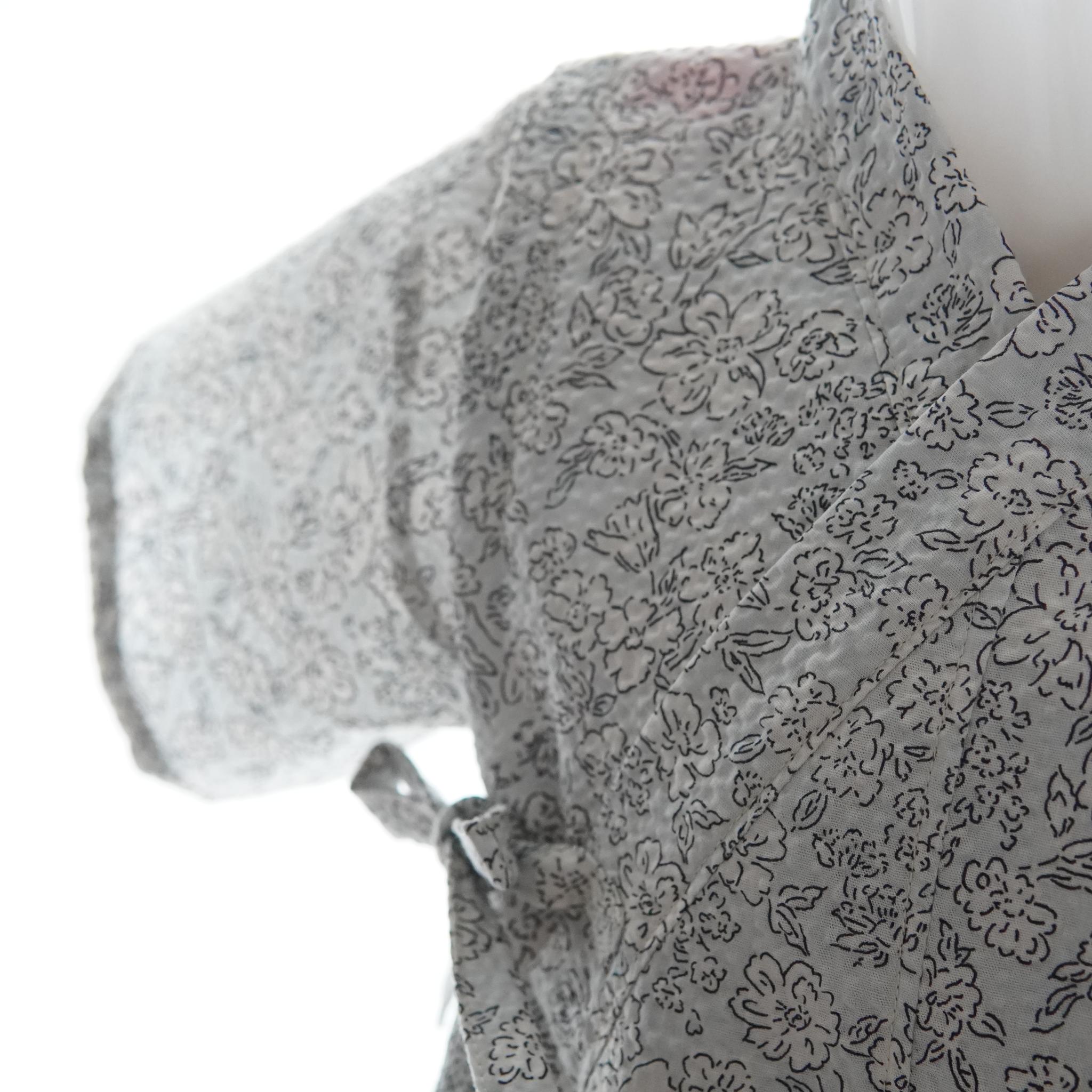 暑い夏でもさらりと気持ちいいリップル素材のこだわりベビー甚平〇花・ミズイロ | 4枚目