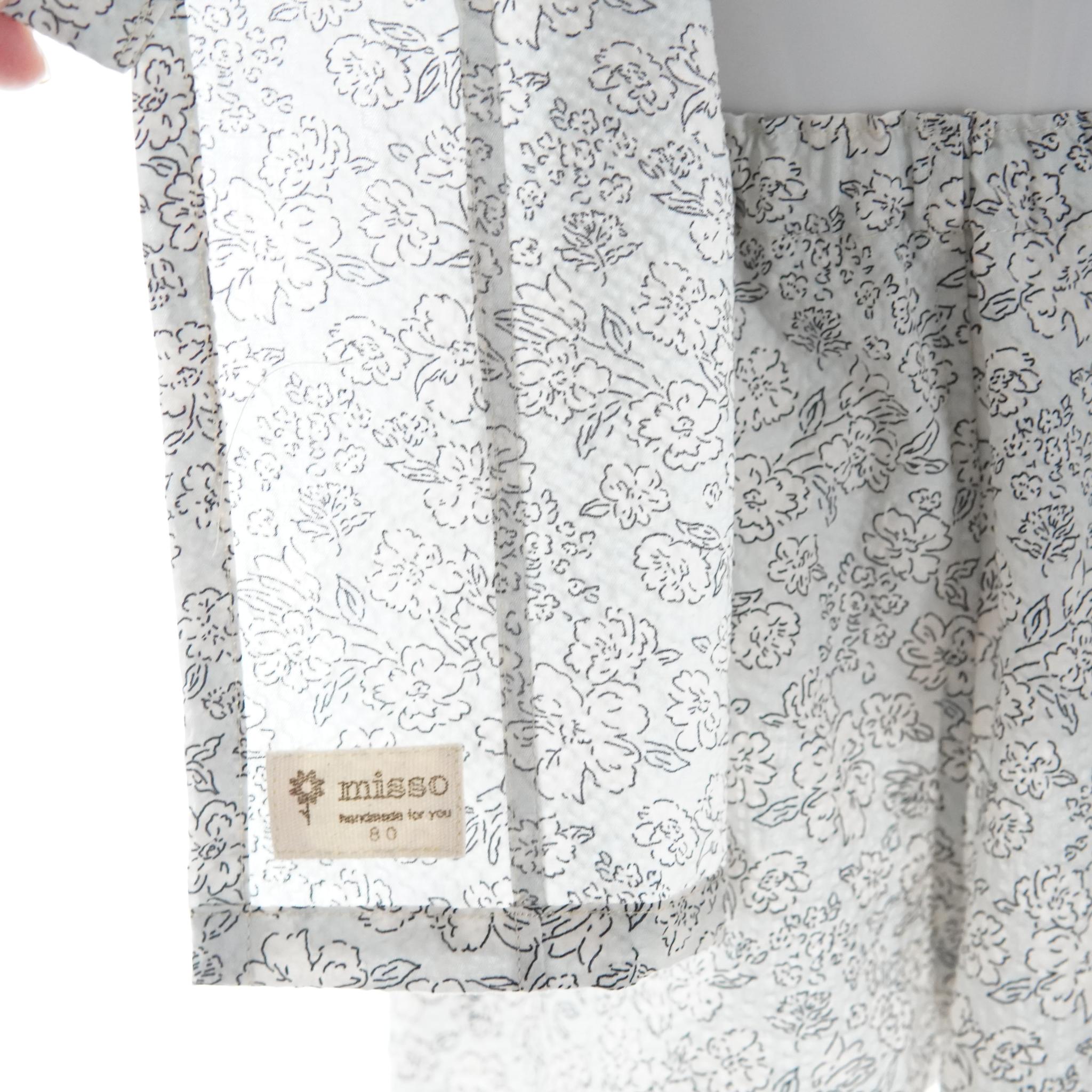 暑い夏でもさらりと気持ちいいリップル素材のこだわりベビー甚平〇花・ミズイロ | 9枚目